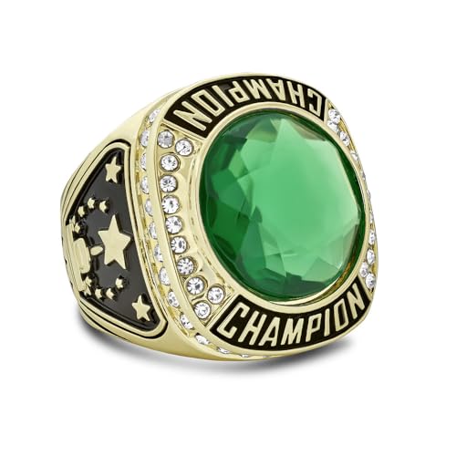 Express Medals Gold Color Champion Ring with Synthetic Center Stone – Design 4