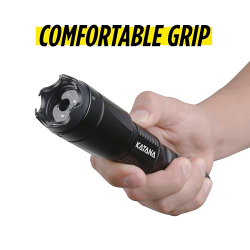 Guard Dog Security K-tana Stun Gun with Flashlight, Heavy Duty Aluminum Stun Gun for Self Defense, Ultra Bright LED Flashlight, Rechargeable