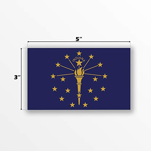 Indiana State Flag Decal Stickers - 2-Pack, 5"x3", Weather Resistant