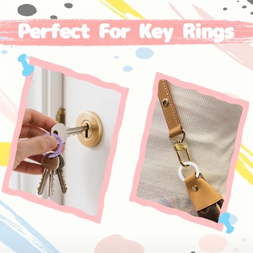 48-Pack Multicolor 1-Inch Round Carabiner Clips - Durable Metal Key Rings