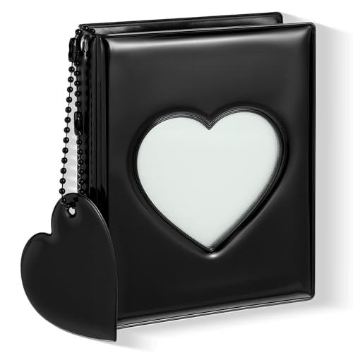 Mini Photo Card Binder - 3 Inch Black Album with 32 Pockets