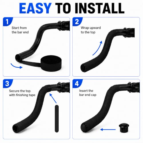 Bike Handlebar Tape - EVA Grip Tape for Road Bikes - 2 Rolls Black