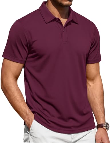 Cotrasen Men's Short Sleeve Pique Cotton Golf Polo Shirt Large Wintered