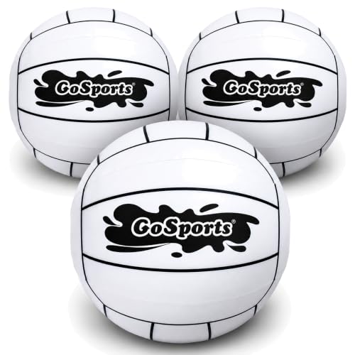 GoSports 12 Inch XL Inflatable Pool Volleyball - 3 Pack for All Skill Levels