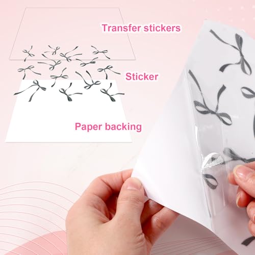 Bow Decals for Owala Bottle - 4 Pcs Transfer Stickers in Blue, Pink, Purple, Black