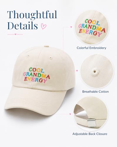 Adjustable Cotton Grandma Hat – Beige Gift for Grandkids Waldeal