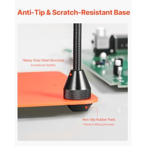 VEVOR Magnetic Helping Hands Soldering Station, 4 Flexible Arms Third Hand Tool with 3X LED Magnifying Lamp & Non-Slip Heavy-Duty Base, Soldering Helping Hands for Electronic Repair Craft Hobby DIY