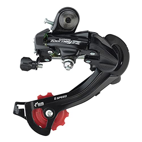 Shimano RD-TZ500 6-Speed Bicycle Rear Derailleur with Bracket, Red
