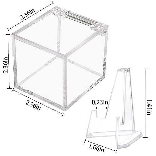 Clear Acrylic Championship Ring Display Case - 2.36 Inch Square Cube