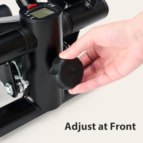 Mini Stepper Exercise Machine with Resistance Bands - Black