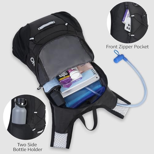 Lightweight Hydration Backpack with 2L Water Bladder - Black