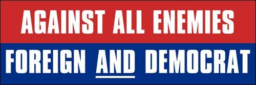 Against All Enemies Bumper Sticker - Conservative Vinyl Decal 3x9