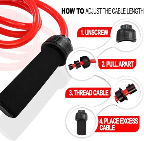 Weighted Jump Rope 1.5LB for CrossFit Boxing & Fitness Training - Durable PVC Handles