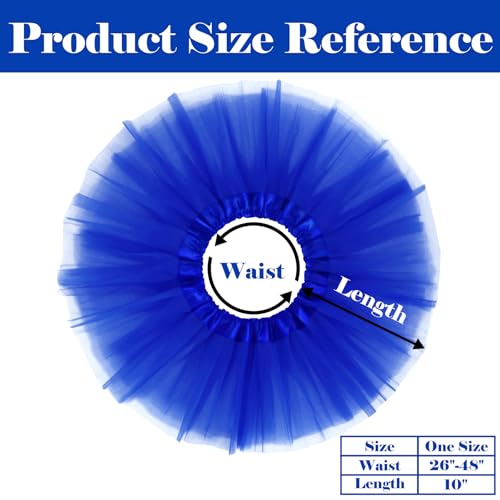 Royal Blue Tutu Skirt for Women - 5 Layered Fluffy Tulle