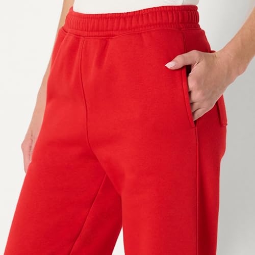 High-Rise Relaxed-Fit Women's Jogger with Elastic Waist - Medium / Red