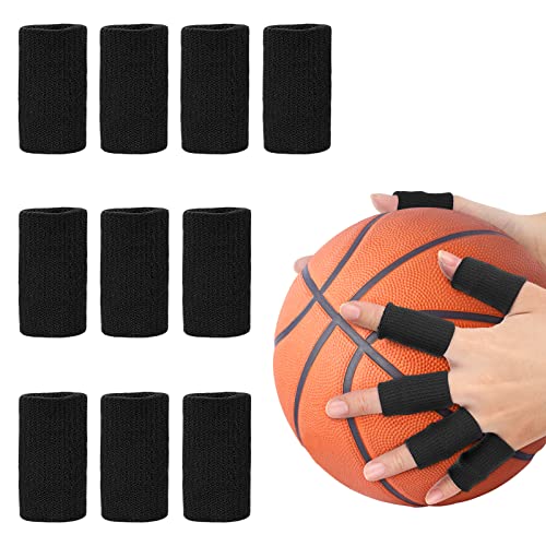 Finger Wraps for Sports - 10Pcs Stretchy Finger Protectors - Black