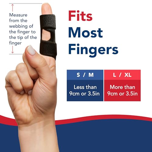 Finger Splint Kit for Trigger Finger Relief - Black, S/M