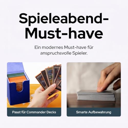 DeckDwell Blue Card Deck Box for MTG & TCG Fits 100+ Sleeved Cards