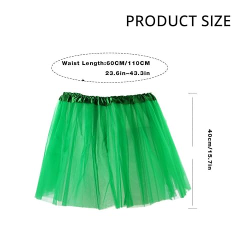 Layered Tutu Dance Skirt - Rave 1920s Style, One Size Green