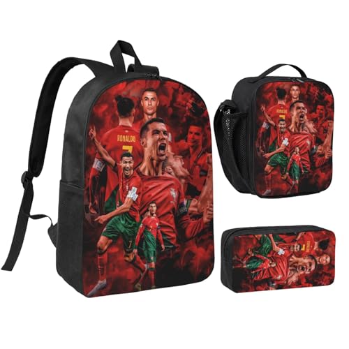 Football Backpack with Lunch Box & Pencil Case - 17 Inch