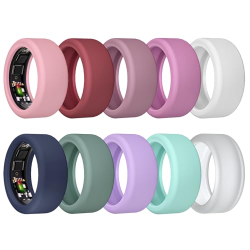 10-Pack Silicone Ring Protector Cover for Smart Rings - Size L (11-14)