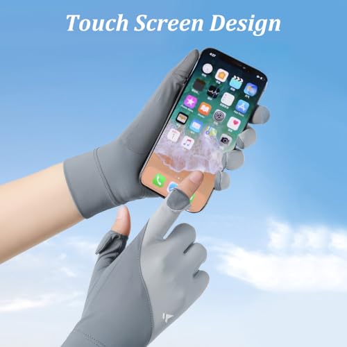 Fingerless Sun Gloves for Women - UV Protection UPF 50+ - Black
