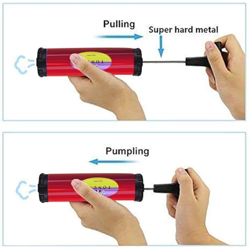 Portable Hand Air Pump Kit for Sports Balls & Inflatables - Red