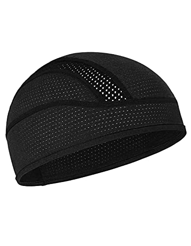 Cooling Skull Cap - Breathable Mesh Helmet Liner for Men - Black