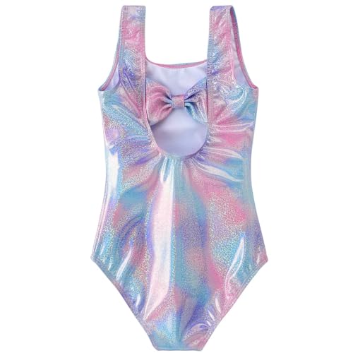 Girls Mermaid One Piece Swimsuit - Quick Dry Backless Swimwear 4-10Y