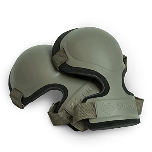 GRITR Tactical Knee Pads - Heavy Duty Range Green Protection, Adjustable Fit