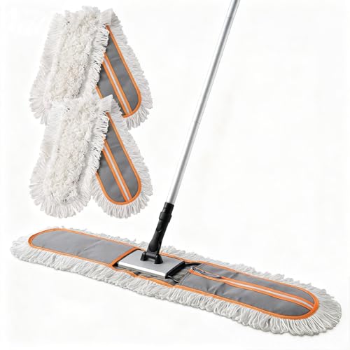 CLEANHOME 36-Inch Commercial Dust Mop with 59-Inch Gray Handle for Floor Cleaning