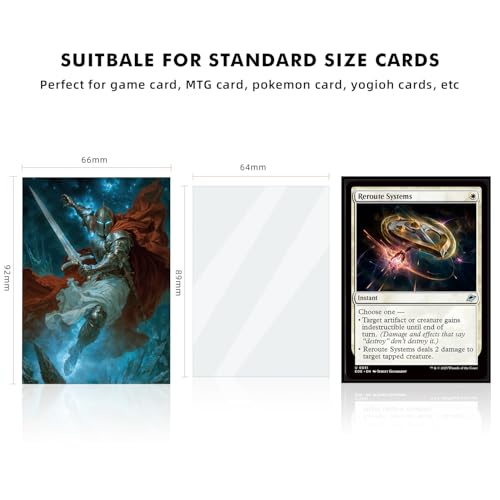 Katomula 100 MTG Card Sleeves with Inner Sleeves - Standard Size, Textured Back, Double Sleeve Protection