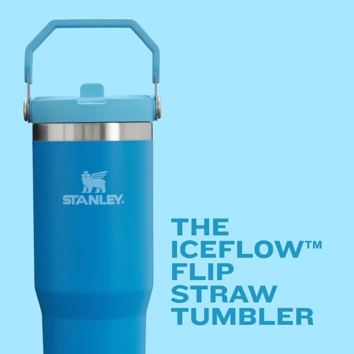 Stanley IceFlow 20 oz Flip Straw Tumbler - Insulated Stainless Steel, Leak Resistant, BPA-Free | Azure