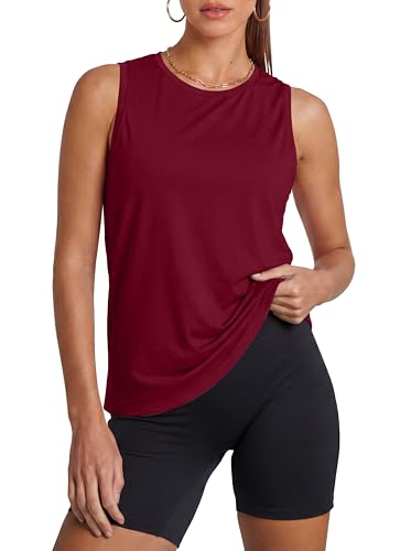 Workout Tank Top for Women - Athletic Sleeveless Medium Red