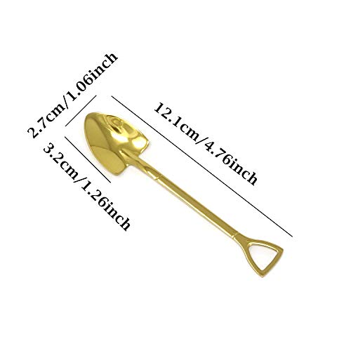 Gold Stainless Steel Mini Shovel Spoons - Set of 4