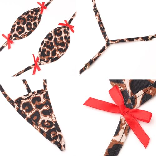 Extreme Micro Swimsuit Bodysuit - Sling Shot Monokini - Leopard