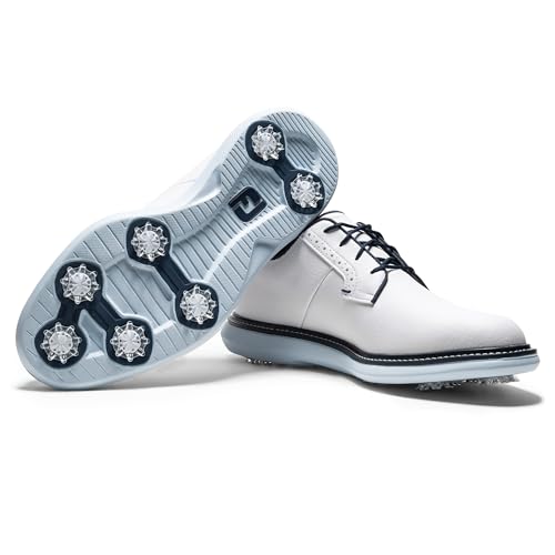 FootJoy Traditions Blucher Golf Shoes - 10.5 White/Sky Blue/Camo