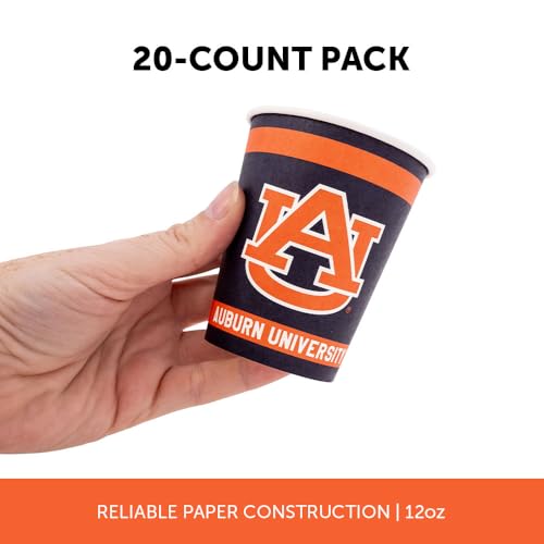 Auburn University Tigers Paper Cups - 20 Count, 9 oz