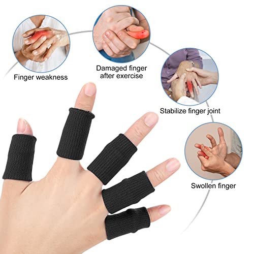 Finger Wraps for Sports - 10Pcs Stretchy Finger Protectors - Black