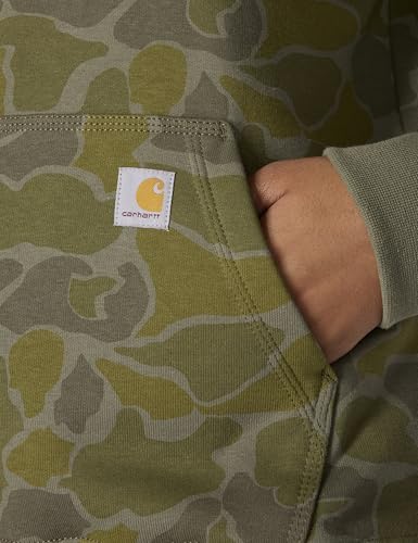 Carhartt Women's Relaxed Fit Midweight Logo Sleeve Sweatshirt - Dusty Olive Camo, Small