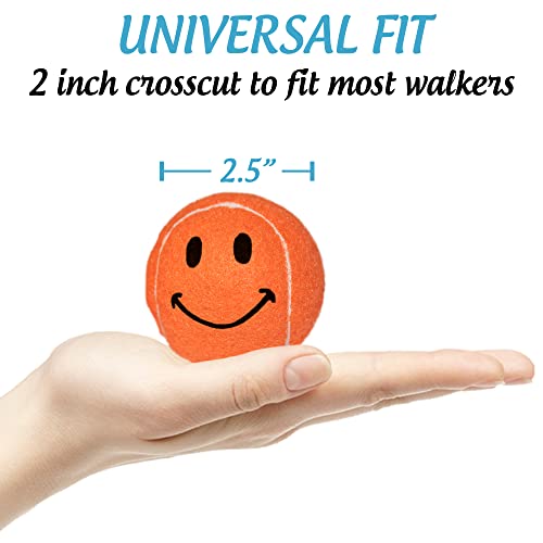 Top Glides Smileyballs Pre-Cut Walker Tennis Ball Glides - 1 Pair (Orange)