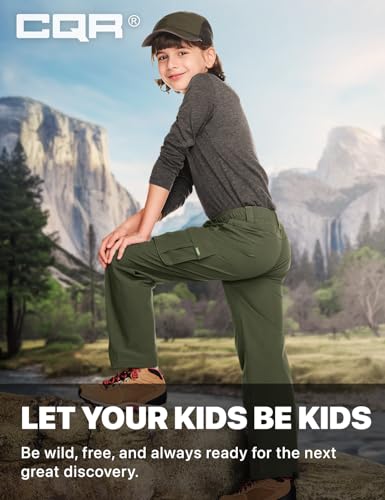 Kids Boys Hiking Cargo Pants Water-Resistant UPF 50+ Quick Dry Outdoor Trousers