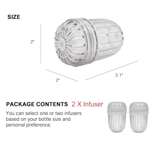 Fruit and Tea Infuser Insert for Wide Mouth Water Bottles - 2 Pack Medium