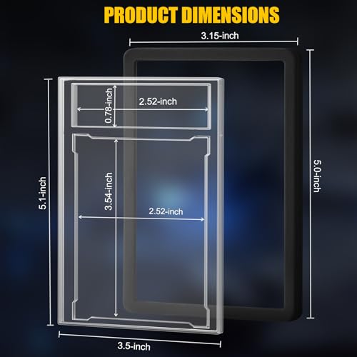 Graded Card Slab Protector with PSA Bumper - 4 Pack Black