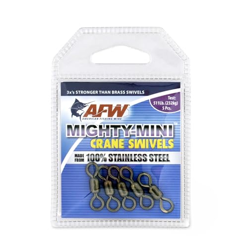 Mighty Mini Stainless Steel Crane Swivels - 511lb Test - 5 Pieces, Gunmetal