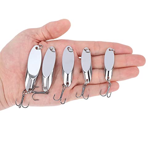 5PCS Hard Metal Fishing Lures Spinner Baits for Trout & Bass