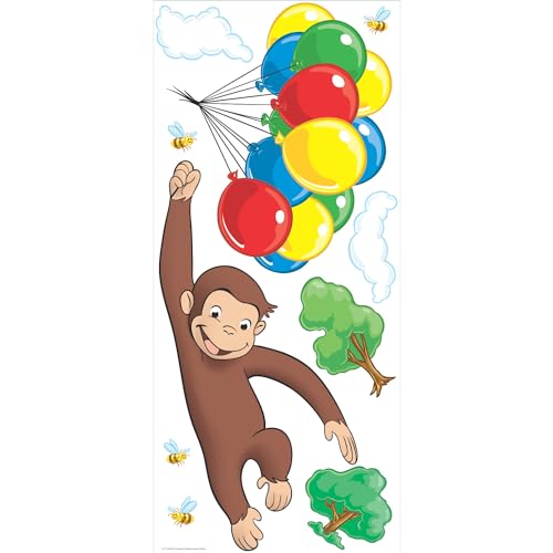 Curious George Giant Wall Decal - Peel and Stick, 19x41 Inches