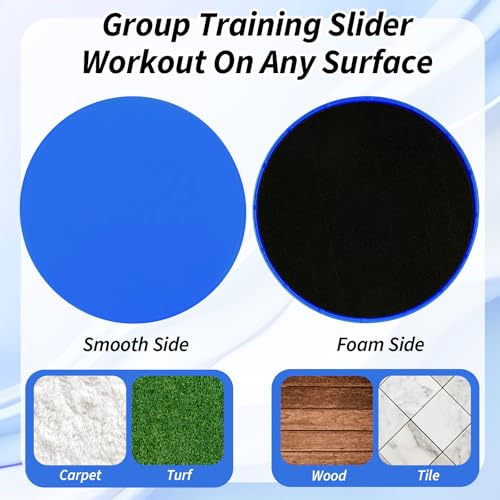 24 Pcs Dual-Sided Core Sliders for Abdominal Exercise - Blue