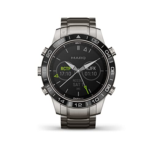 Garmin MARQ Aviator Luxury Tool Watch - 46 mm Titanium, GPS & Weather