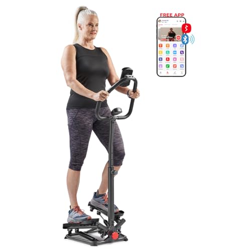 Smart Twist Stair Stepper with Adjustable Handlebar - Black